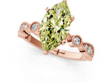 Rose gold Fancy Yellow Marquise  Milgrain Bezel Diamond Engagement Ring with Solitaire Prong Setting_30