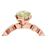 Rose gold Fancy Yellow Marquise  Milgrain Bezel Diamond Engagement Ring with Solitaire Prong Setting_33