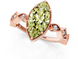 Rose gold Fancy Yellow Marquise  Milgrain Marquise Diamond Twist Band Ring_64