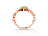 Rose gold Fancy Yellow Marquise  Milgrain Marquise Diamond Twist Band Ring_66