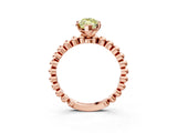 Rose gold Fancy Yellow Marquise  Solitaire Beaded Band Prong Setting Ring 3