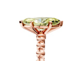 Rose gold Fancy Yellow Marquise  Solitaire Beaded Band Prong Setting Ring 5