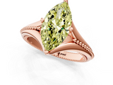 Rose gold Fancy Yellow Marquise  Solitaire Beaded Band Six-Prong Setting_1