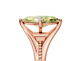 Rose gold Fancy Yellow Marquise  Solitaire Beaded Band Six-Prong Setting_5