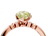 Rose gold Fancy Yellow Marquise  Solitaire Beaded Band with Four-Prong Setting_4