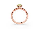 Rose gold Fancy Yellow Marquise  Solitaire Bezel Accent Diamond Engagement Ring with Beaded Band and Four-Prong Setting_3