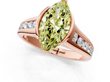 Rose gold Fancy Yellow Marquise  Solitaire Bezel-Set Diamond Ring with Channel-Set Band_1