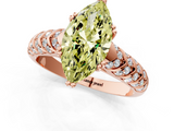 Rose gold Fancy Yellow Marquise  Solitaire Chevron Pave Diamond Engagement Ring with Six-Prong Setting_1