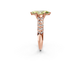 Rose gold Fancy Yellow Marquise  Solitaire Chevron Pave Diamond Engagement Ring with Six-Prong Setting_2