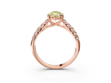 Rose gold Fancy Yellow Marquise  Solitaire Chevron Pave Diamond Engagement Ring with Six-Prong Setting_3