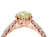 Rose gold Fancy Yellow Marquise  Solitaire Chevron Pave Diamond Engagement Ring with Six-Prong Setting_4