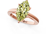 Rose gold Fancy Yellow Marquise  Solitaire Diamond Engagement Ring with Four-Prong Setting on a Classic Band_4