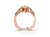 Rose gold Fancy Yellow Marquise  Solitaire Diamond Engagement Ring with Pave Band and Four-Prong Setting 4