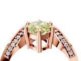 Rose gold Fancy Yellow Marquise  Solitaire Diamond Engagement Ring with Pave Band and Four-Prong Setting 5