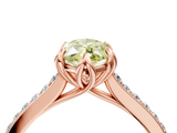 Rose gold Fancy Yellow Marquise  Solitaire Diamond Engagement Ring with Pave Band and Six-Prong Setting_4