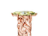 Rose gold Fancy Yellow Marquise  Solitaire Diamond Leaf Vine Band with Prong Setting_5
