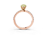 Rose gold Fancy Yellow Marquise  Solitaire Diamond Pavé Band with Four-Prong Setting_3