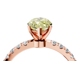 Rose gold Fancy Yellow Marquise  Solitaire Diamond Pavé Band with Four-Prong Setting_4