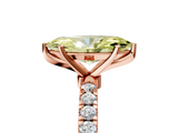 Rose gold Fancy Yellow Marquise  Solitaire Diamond Pavé Band with Four-Prong Setting_5