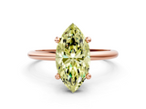 Rose gold Fancy Yellow Marquise  Solitaire Diamond Ring with 4-Prong Setting on a Classic Band_3