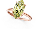 Rose gold Fancy Yellow Marquise  Solitaire Diamond Ring with 4-Prong Setting on a Classic Band_4