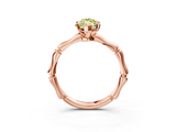 Rose gold Fancy Yellow Marquise  Solitaire Diamond Ring with Bamboo Band and Four-Prong Setting_3