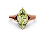 Rose gold Fancy Yellow Marquise  Solitaire Diamond Ring with Cathedral Band and Four-Prong Setting_29