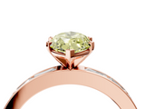 Rose gold Fancy Yellow Marquise  Solitaire Diamond Ring with Channel-Set Baguette Band and Four-Prong Setting_4