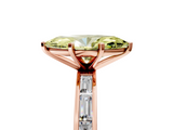 Rose gold Fancy Yellow Marquise  Solitaire Diamond Ring with Channel-Set Baguette Band and Four-Prong Setting_5