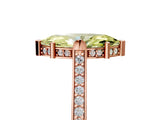 Rose gold Fancy Yellow Marquise  Solitaire Diamond Ring with Channel Set Band and Bezel Prong Setting_61