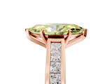 Rose gold Fancy Yellow Marquise  Solitaire Diamond Ring with Channel-Set Band and Four-Prong Setting_8
