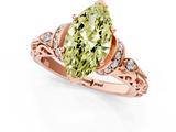 Rose gold Fancy Yellow Marquise  Solitaire Diamond Ring with Filigree Band and Four-Prong Setting_1