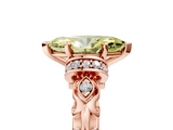 Rose gold Fancy Yellow Marquise  Solitaire Diamond Ring with Filigree Band and Four-Prong Setting_5