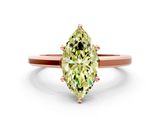 Rose gold Fancy Yellow Marquise  Solitaire Diamond Ring with Four-Prong Setting and Classic Band_3