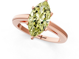 Rose gold Fancy Yellow Marquise  Solitaire Diamond Ring with Four-Prong Setting and Classic Band_4