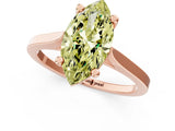 Rose gold Fancy Yellow Marquise  Solitaire Diamond Ring with Four-Prong Setting and Tapered Band 2