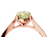 Rose gold Fancy Yellow Marquise  Solitaire Diamond Ring with Four-Prong Setting and Tapered Band 5