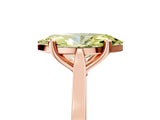Rose gold Fancy Yellow Marquise  Solitaire Diamond Ring with Four-Prong Setting and Tapered Band