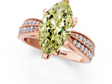 Rose gold Fancy Yellow Marquise  Solitaire Diamond Ring with Milgrain Pavé Band and Four-Prong Setting_21