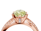 Rose gold Fancy Yellow Marquise  Solitaire Diamond Ring with Milgrain Pavé Band and Four-Prong Setting_24