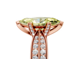Rose gold Fancy Yellow Marquise  Solitaire Diamond Ring with Milgrain Pavé Band and Four-Prong Setting_25