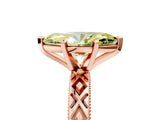 Rose gold Fancy Yellow Marquise  Solitaire Diamond Ring with Milgrain and Black Enamel X Pattern Band_34
