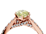 Rose gold Fancy Yellow Marquise  Solitaire Diamond Ring with Pavé Band and Four-Prong Setting_4