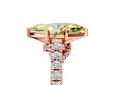 Rose gold Fancy Yellow Marquise  Solitaire Diamond Ring with Pavé Band and Four-Prong Setting_5
