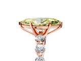 Rose gold Fancy Yellow Marquise  Solitaire Diamond Ring with Pave Band and Four-Prong Setting_5