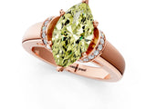 Rose gold Fancy Yellow Marquise  Solitaire Diamond Ring with Pave Band and Six-Prong Setting_29