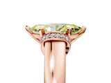 Rose gold Fancy Yellow Marquise  Solitaire Diamond Ring with Pave Band and Six-Prong Setting_33