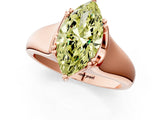 Rose gold Fancy Yellow Marquise  Solitaire Diamond Ring with Six-Prong Cathedral Setting_33