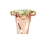 Rose gold Fancy Yellow Marquise  Solitaire Diamond Ring with Six-Prong Cathedral Setting_37