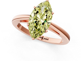 Rose gold Fancy Yellow Marquise  Solitaire Diamond Ring with Split Shank and Four-Prong Setting_1